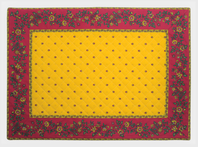 Provence Tea mat (Calisson Fleurette. yellow red)